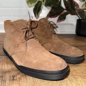 Tod's Polacco Lace Up Suede Chukka Boots Made in Italy